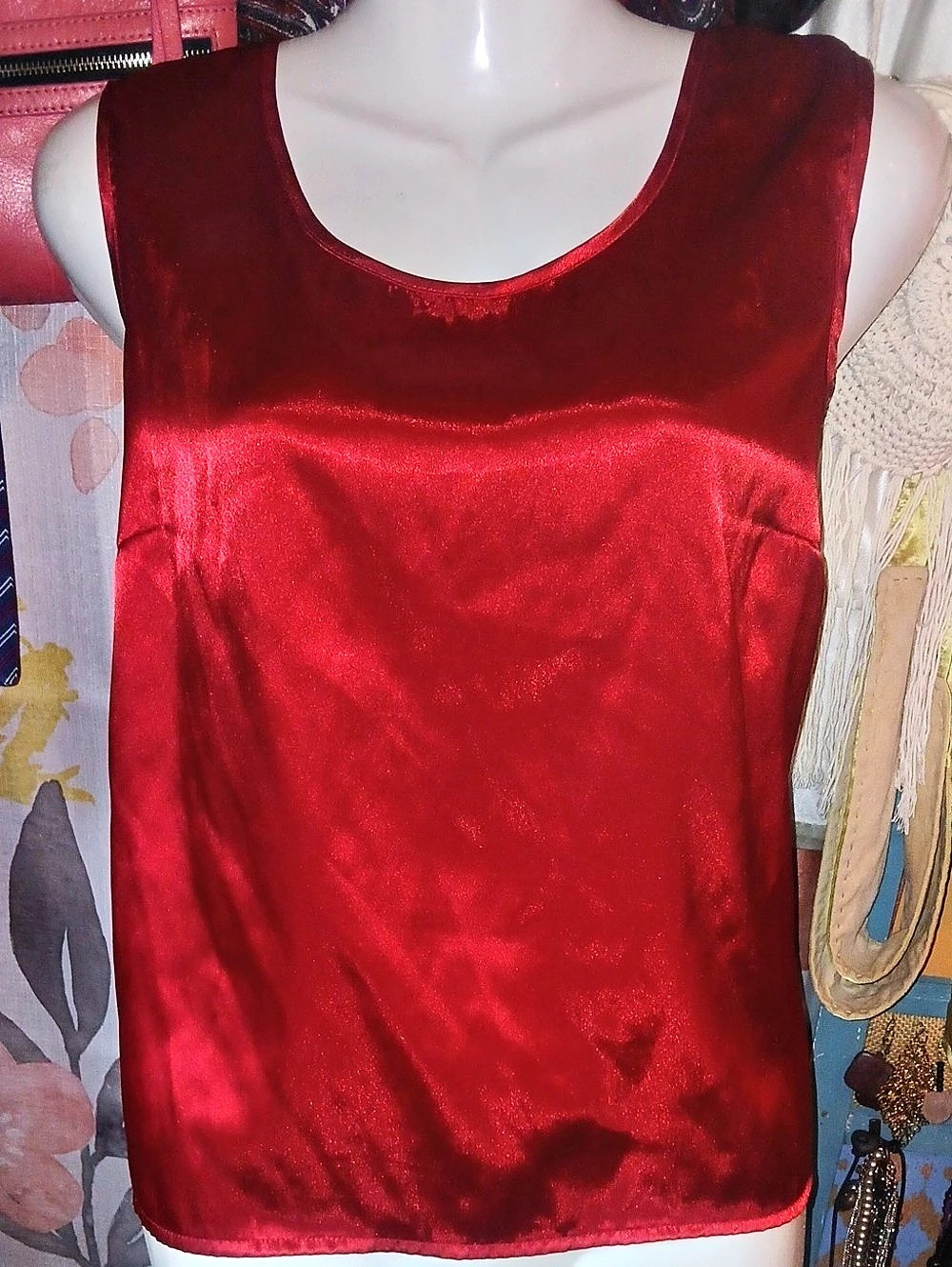 90s Vintage Aparenza Red Sleeveless Tank Size Large